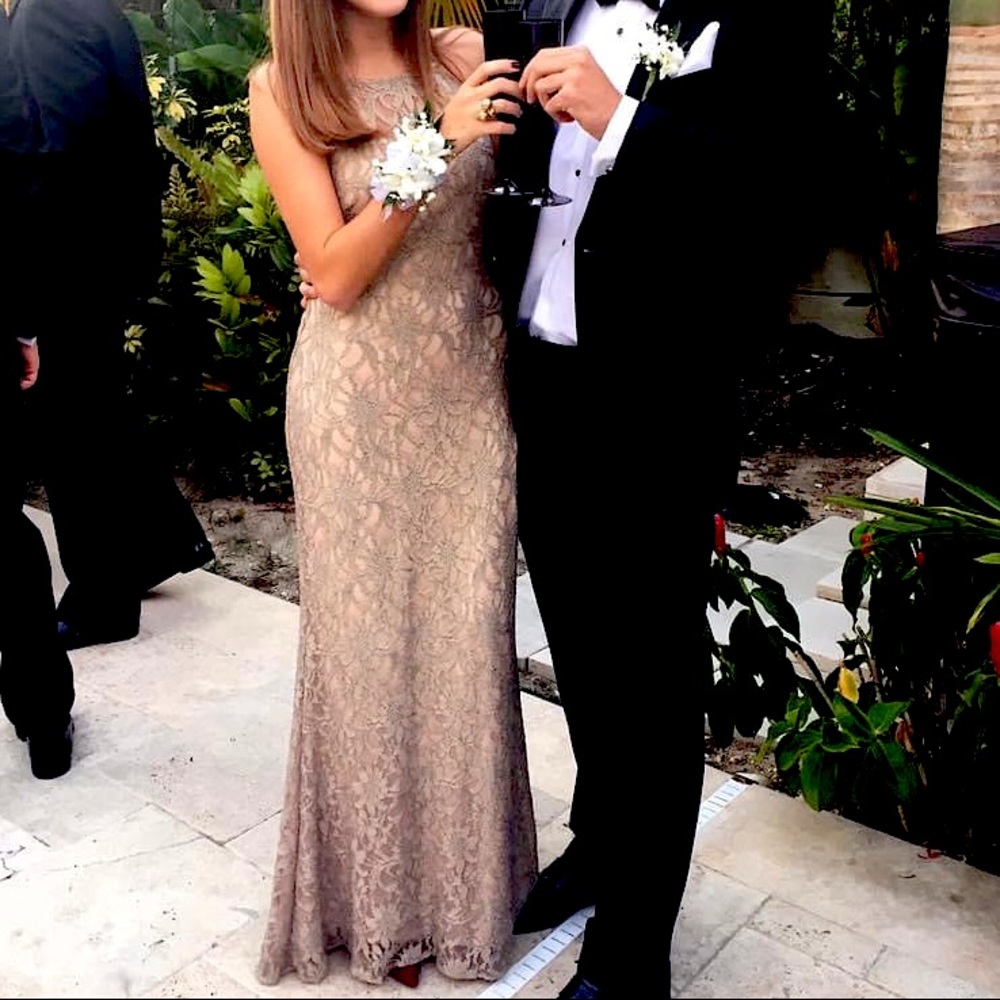 Long Embroidered Formal Dress